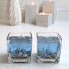 Bougie en pot en verre Brise Marine – Design artisanal, ensemble de 2