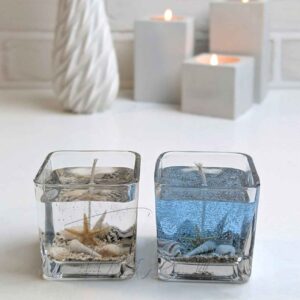 Bougie en pot en verre Brise Marine – Design artisanal, ensemble de 2