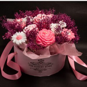 Bougies en cire de soja, ensemble décoratif “Fleur de beauté en pleine floraison”