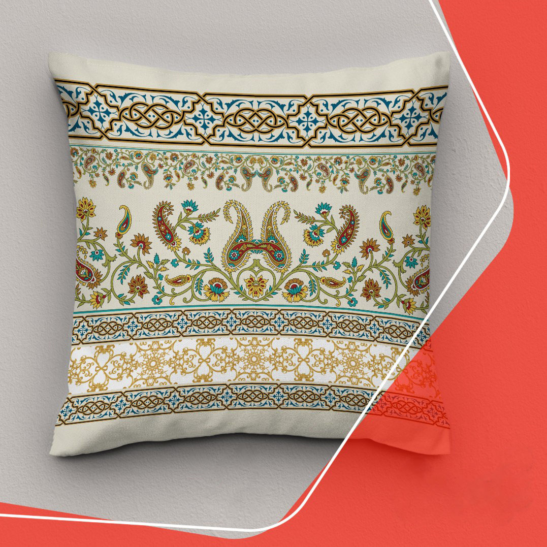 Coussin décoratif intemporel inspiré de la Perse avec motif floral paisley (Set de 2)