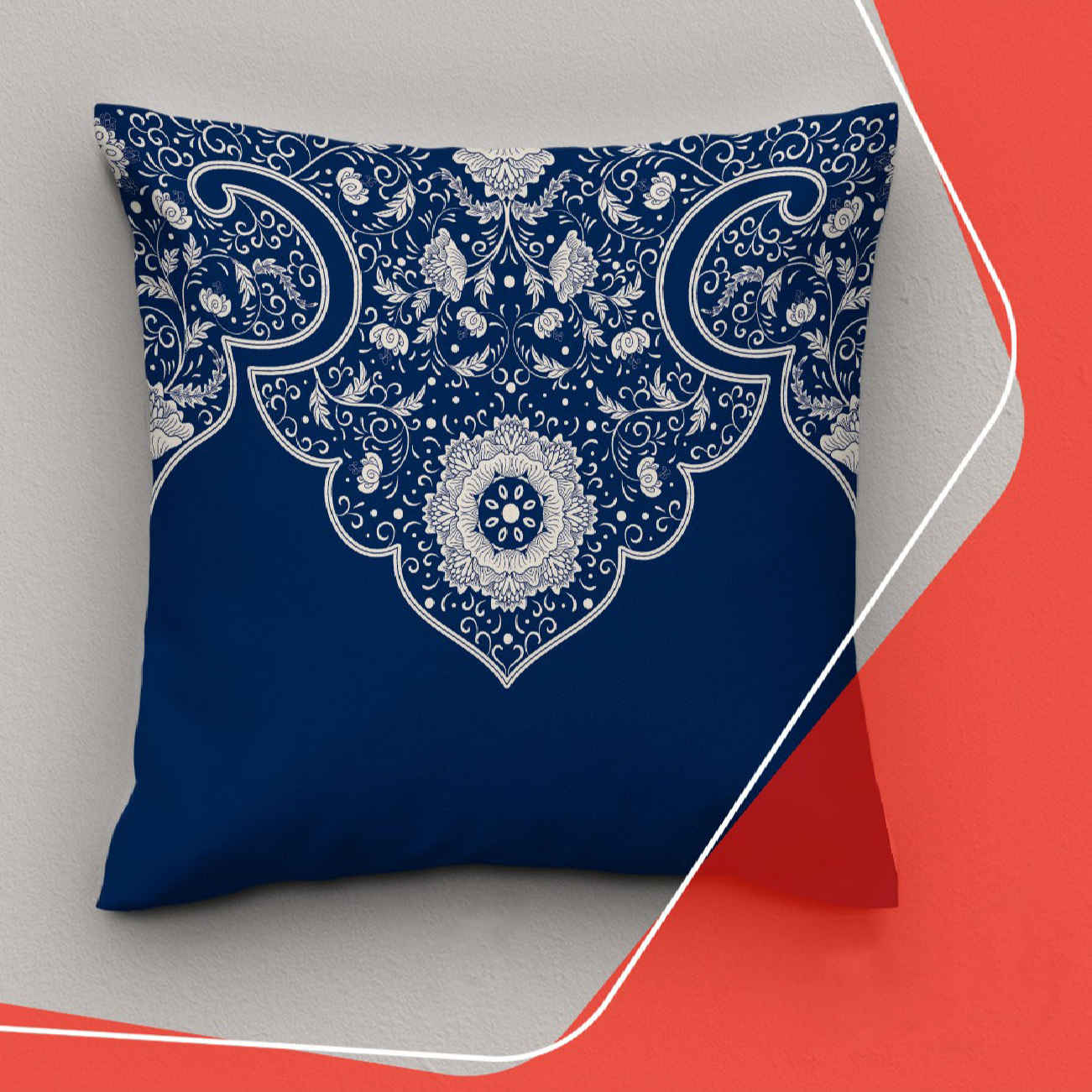 Housse de coussin traditionnelle persane avec motif floral pour une décoration élégante (Set de 2)