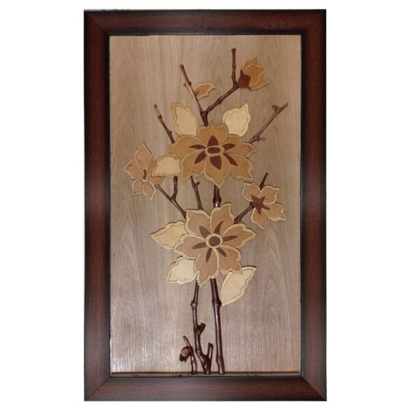 Art en Marqueterie de Bois – Design de Fleur Fait Main
