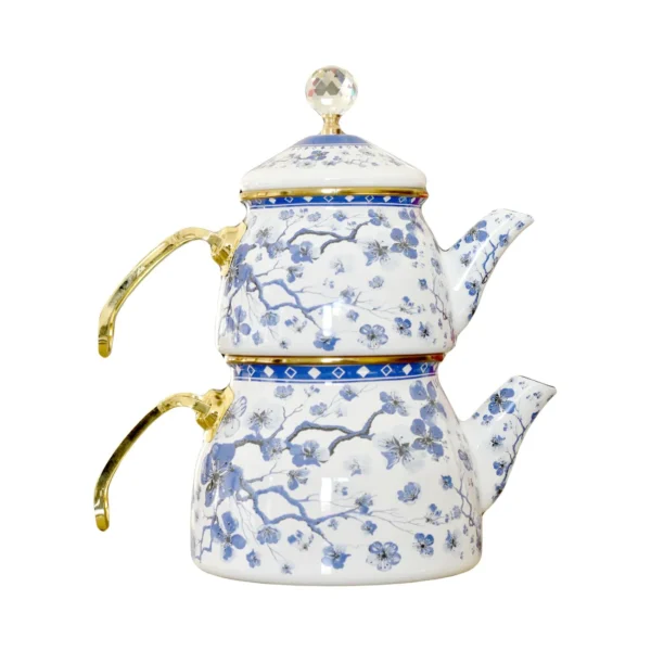 Ensemble Bouilloire et Théière en Émail – Design Classique pour la Maison et la Cuisine