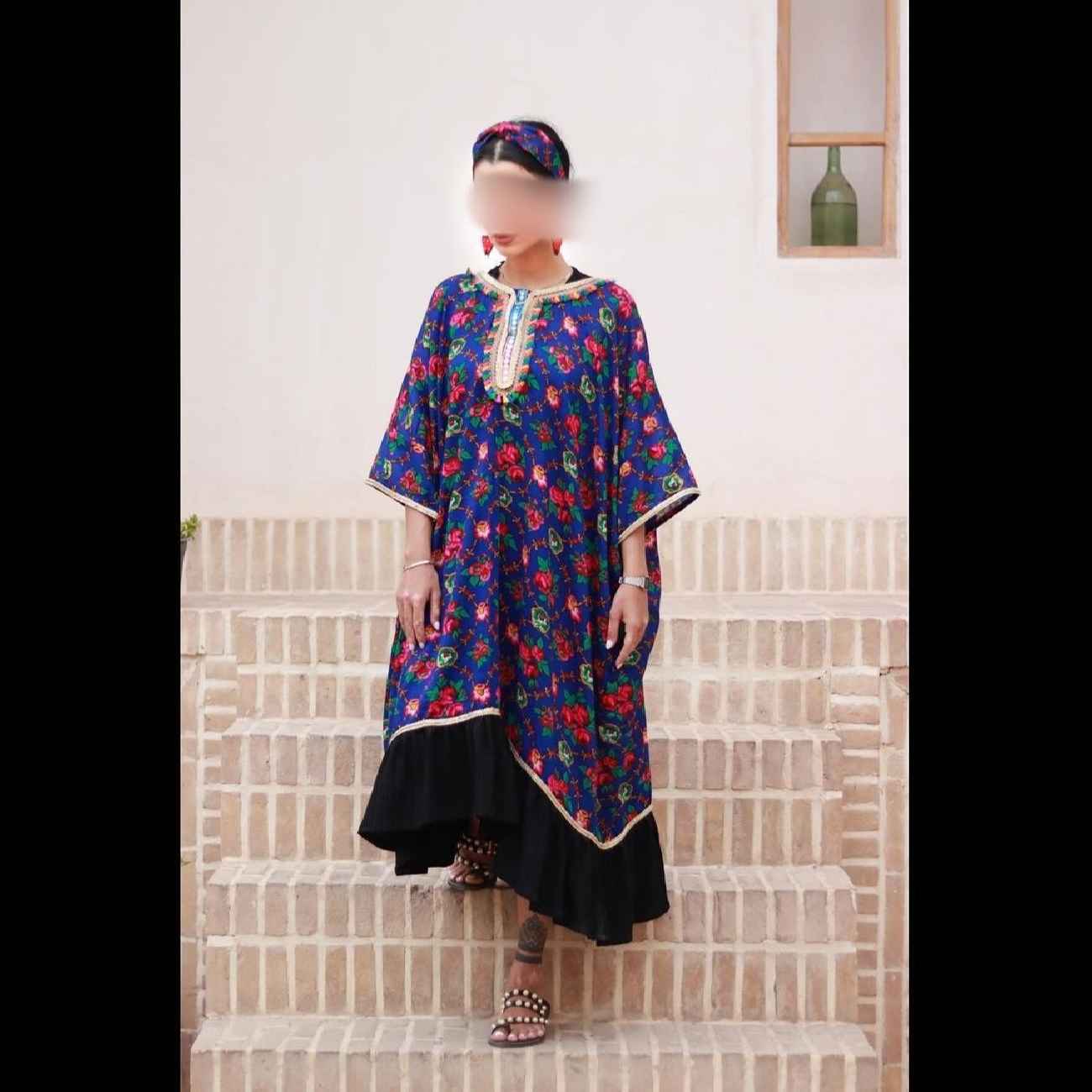 Caftan à Imprimé Floral pour Femme – Idéal pour les Sorties Quotidiennes et les Rencontres Décontractées