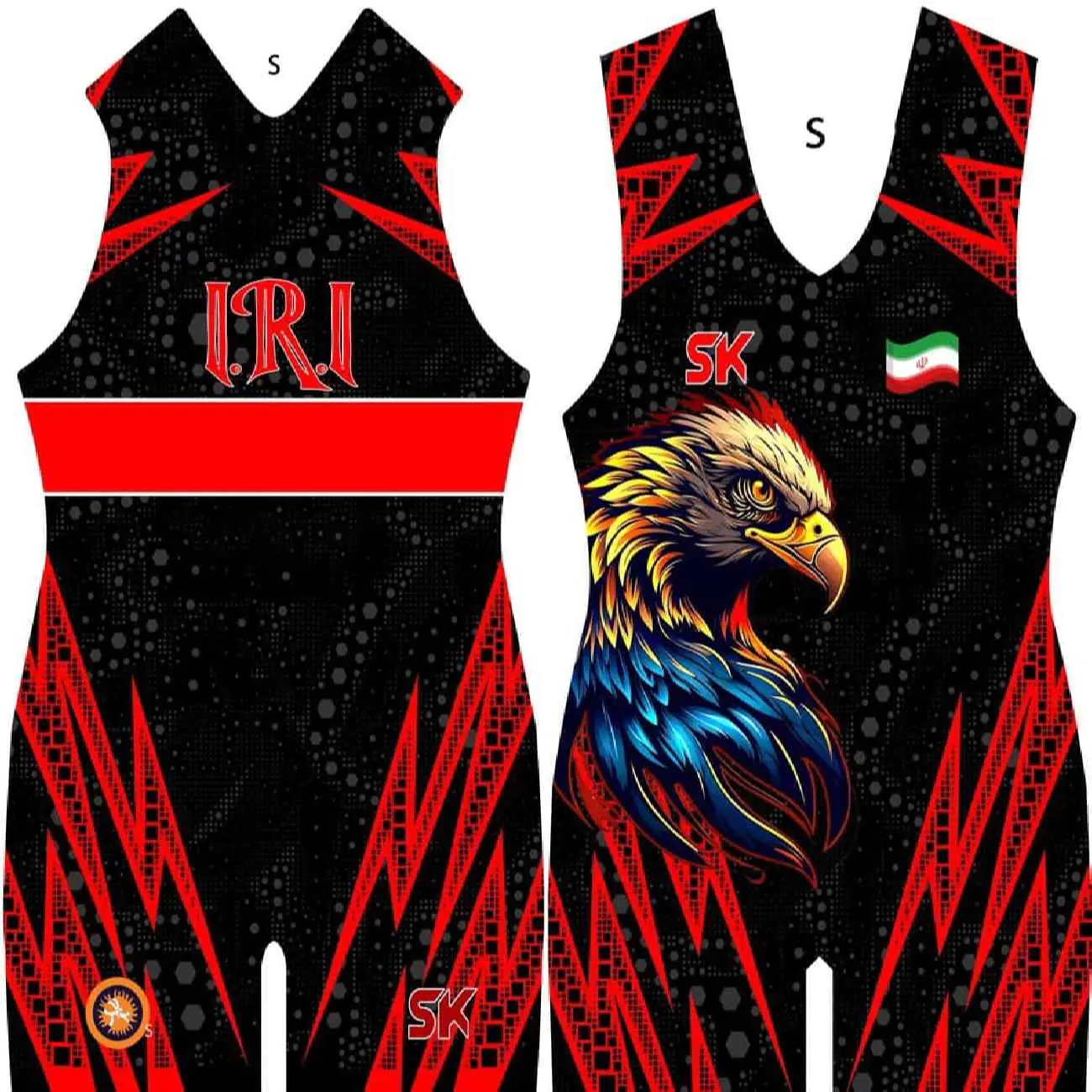 Justaucorps de Lutte Iranienne – Design Traditionnel Sans Manches pour Champions