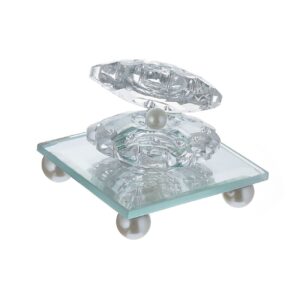 Porte-bijoux compact en forme de coquillage avec miroir intégré