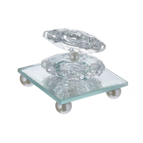 Porte-bijoux compact en forme de coquillage avec miroir intégré