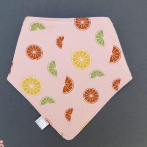 Bavoir et foulard en coton pour bébé et tout-petit — Motif rose et orange