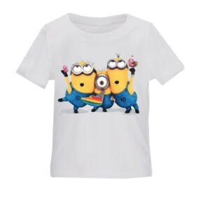 T-shirt graphique en coton pour enfants – Imprimés amusants et colorés, motif Minions