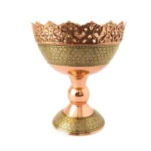 Coupelle élégante en cuivre et marqueterie Khatam | Plat de service décoratif fait main
