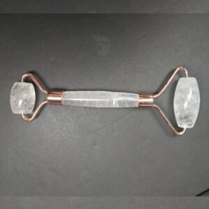 Rouleau facial en pierres de quartz cristal naturel – Réduit les ridules