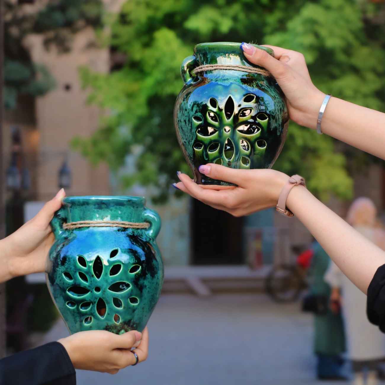 Jardinière murale de style ferme – Pour sublimer votre espace avec un design géométrique vert (2 pièces)