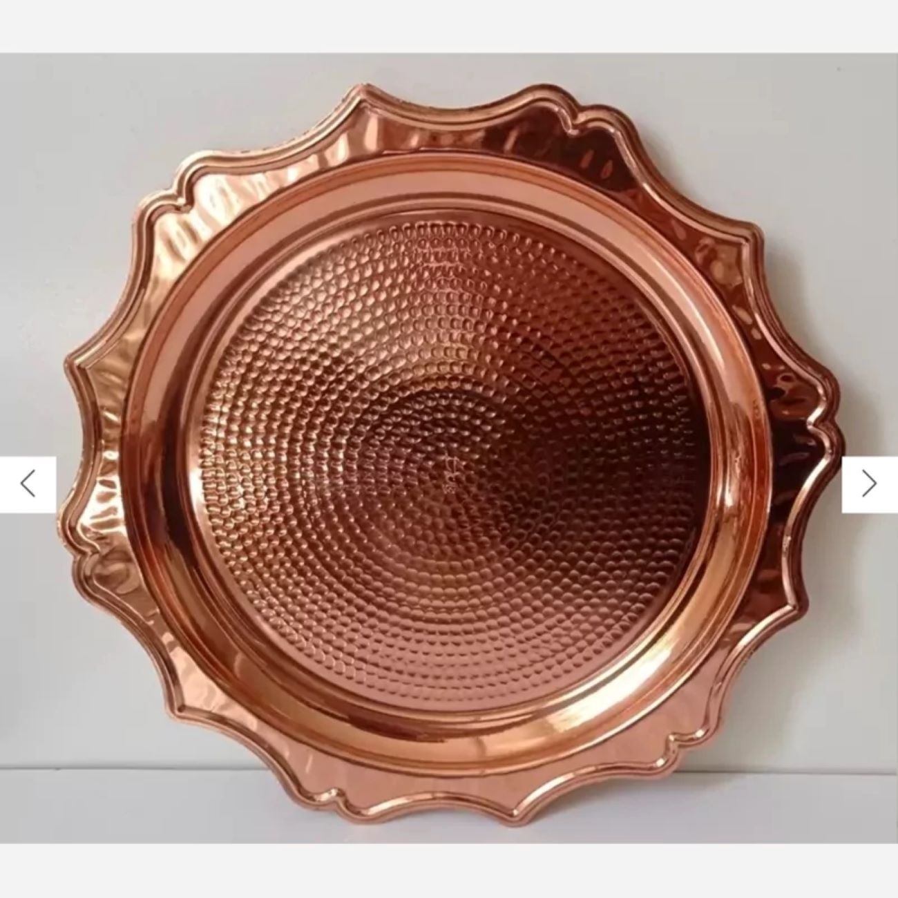Hand-Hammered Large Copper Serving Tray – Perfect for Hosting Guests or Decorative Displays