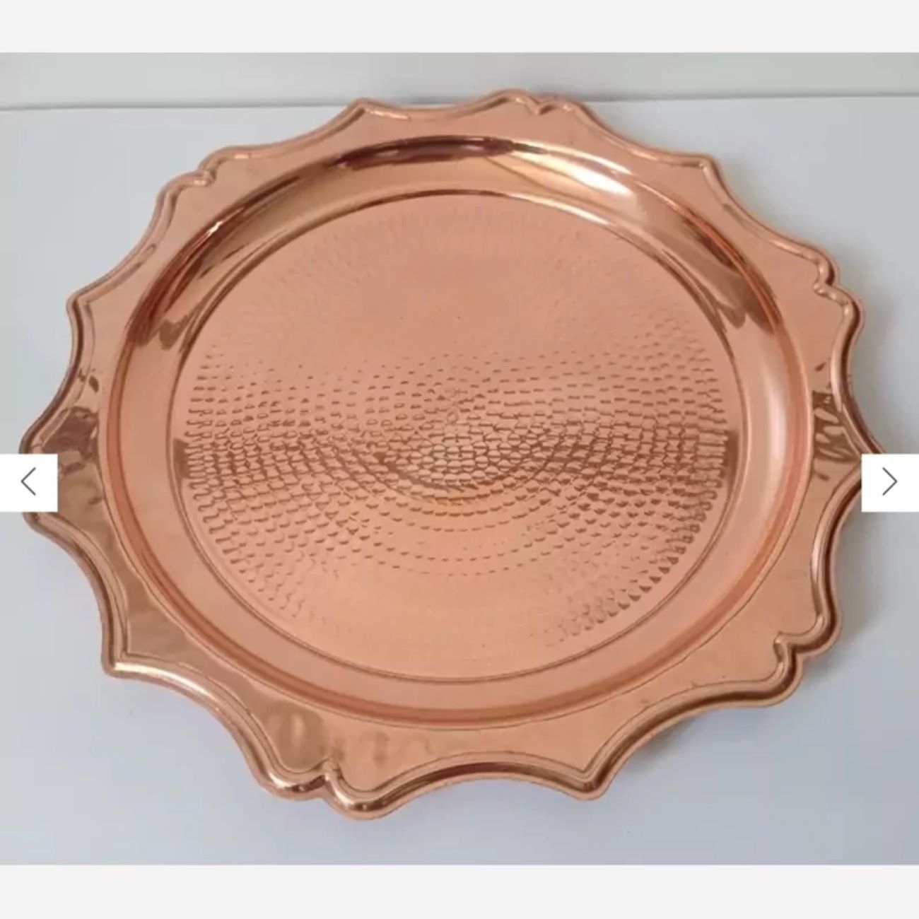 Hand-Hammered Large Copper Serving Tray – Perfect for Hosting Guests or Decorative Displays