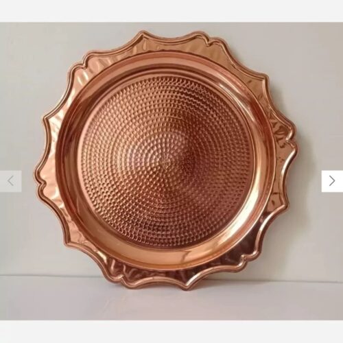 Hand-Hammered Large Copper Serving Tray – Perfect for Hosting Guests or Decorative Displays