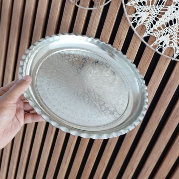 Assiette de dîner en cuivre fait main – Assiette persane traditionnelle pour un service élégant