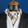 Cravate Ascot | Foulard de cou avec motif géométrique élégant pour tenues formelles et décontractées