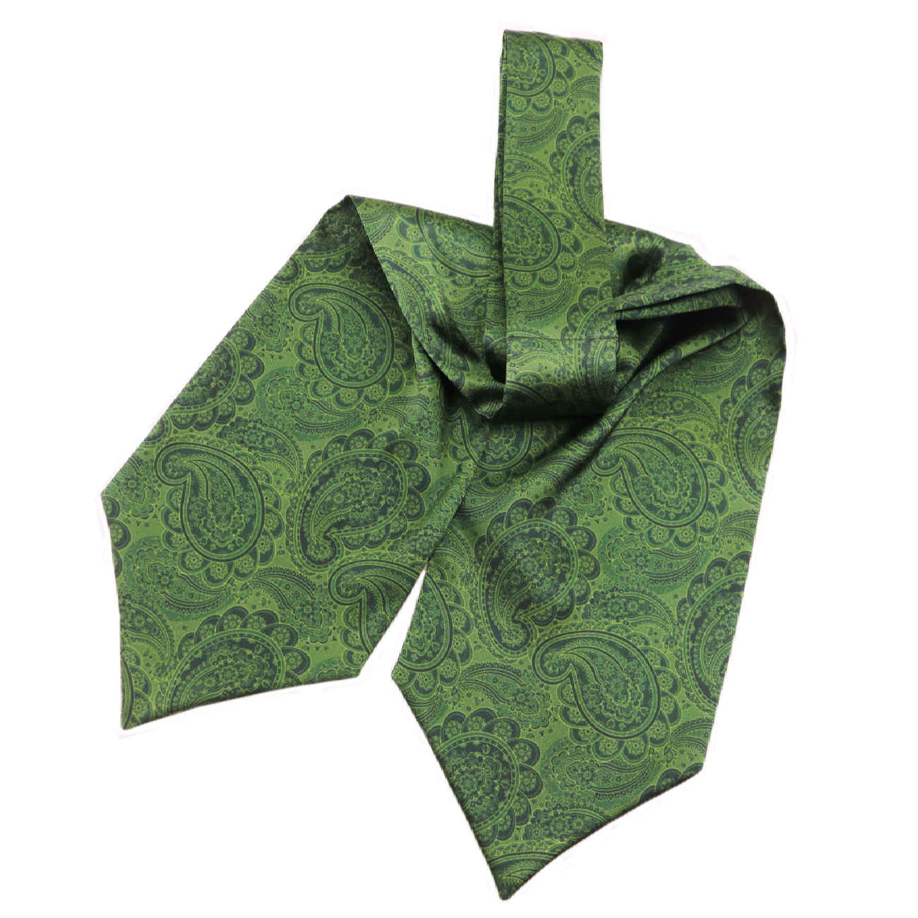 Cravate Ascot de style classique pour homme avec motif floral cachemire en vert