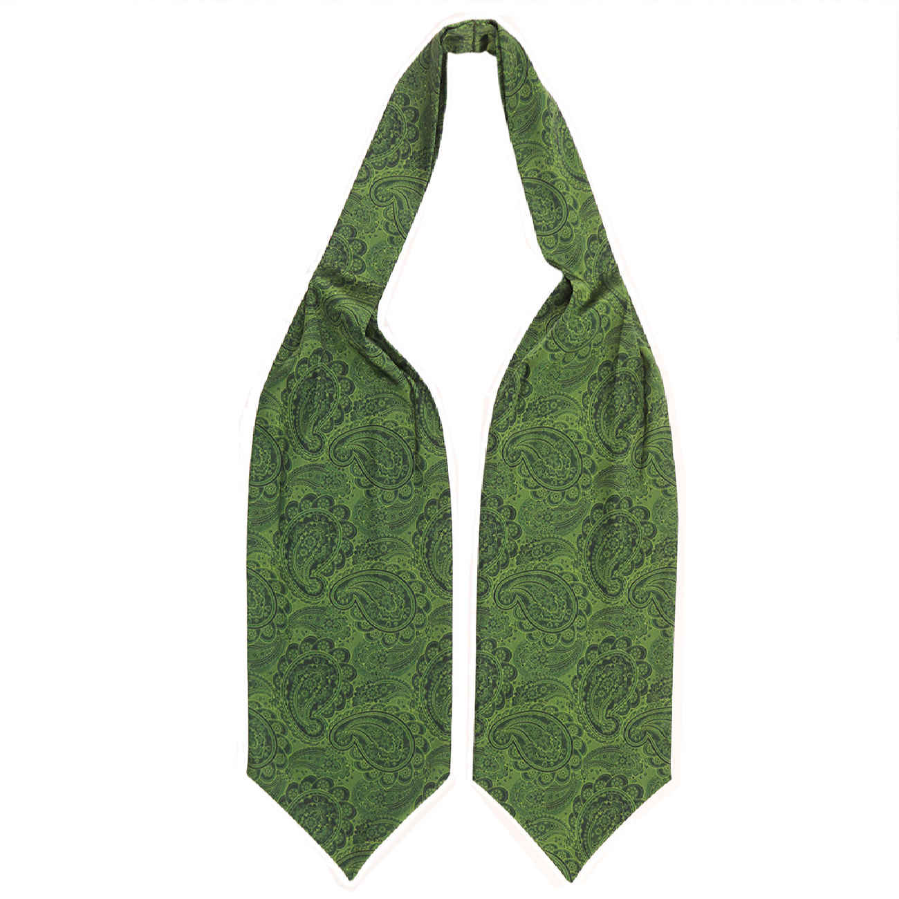 Cravate Ascot de style classique pour homme avec motif floral cachemire en vert