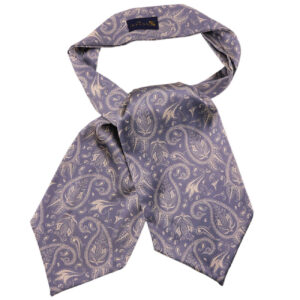 Cravate Ascot pour homme – Idéale pour les mariages avec motif cachemire violet
