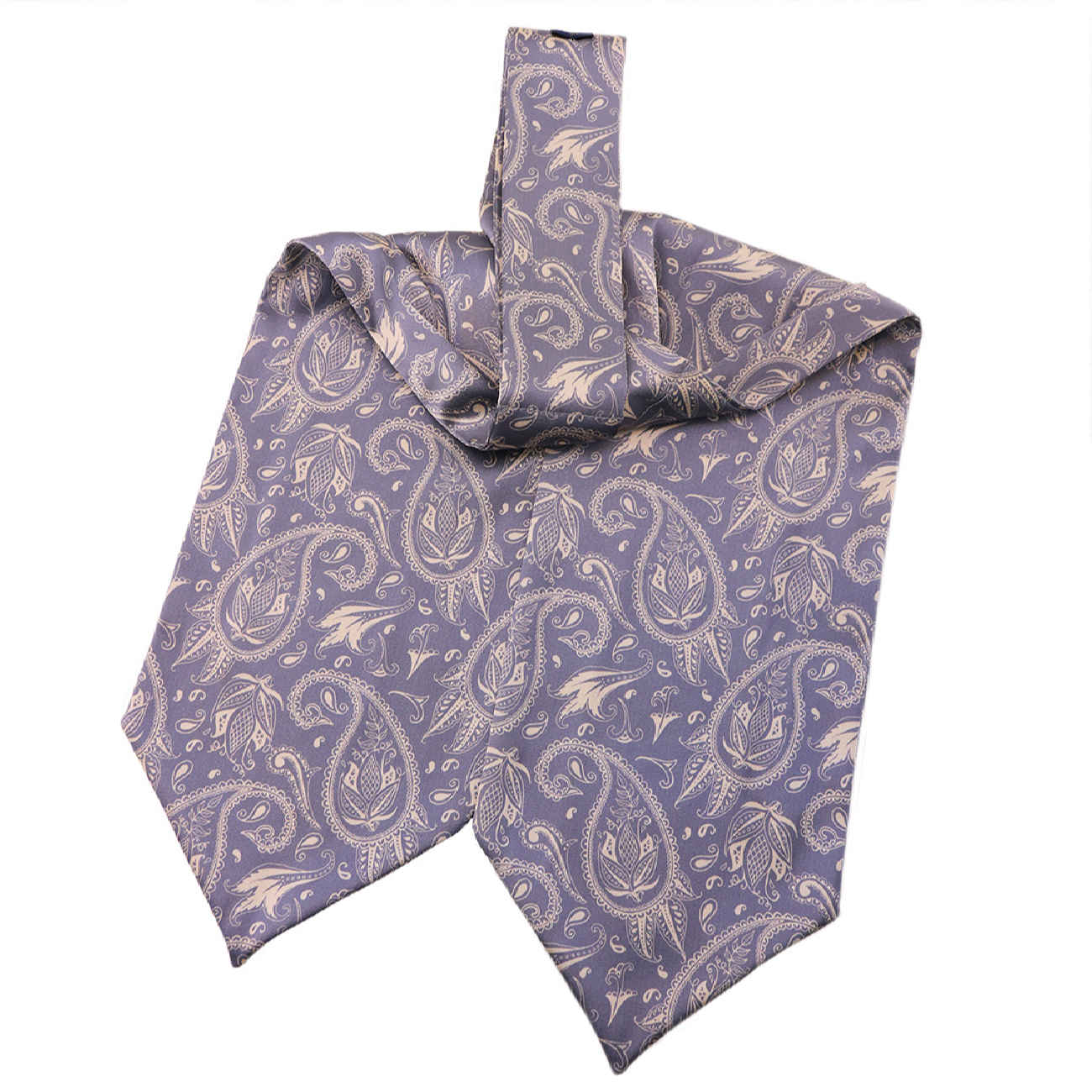 Cravate Ascot pour homme – Idéale pour les mariages avec motif cachemire violet