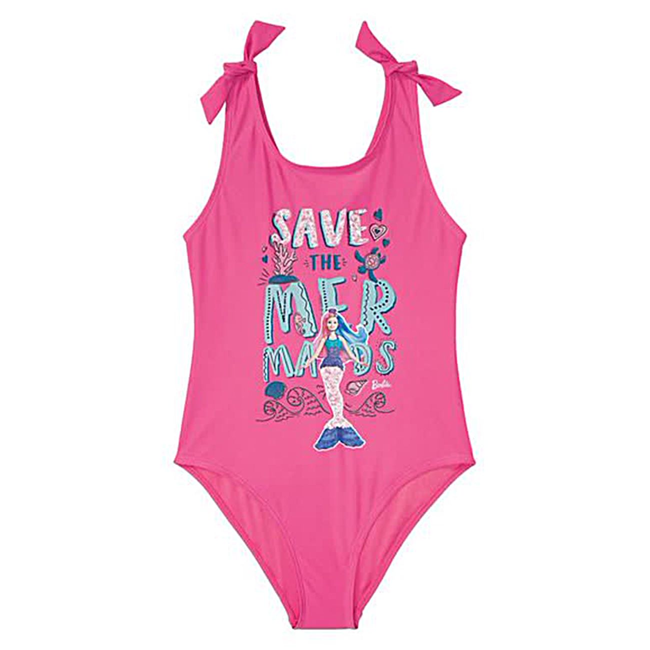 Maillot de bain fille imprimé sirène – Design une pièce avec nœud