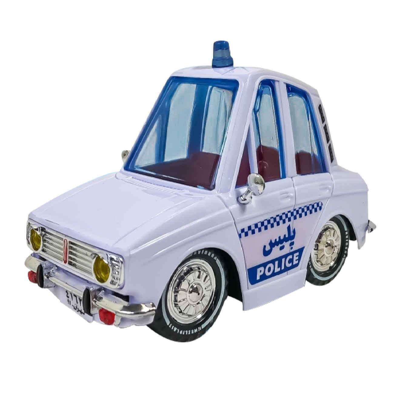 Modèle de voiture de police Paykan Vorojeck nostalgie – Parfait pour les collections, en blanc