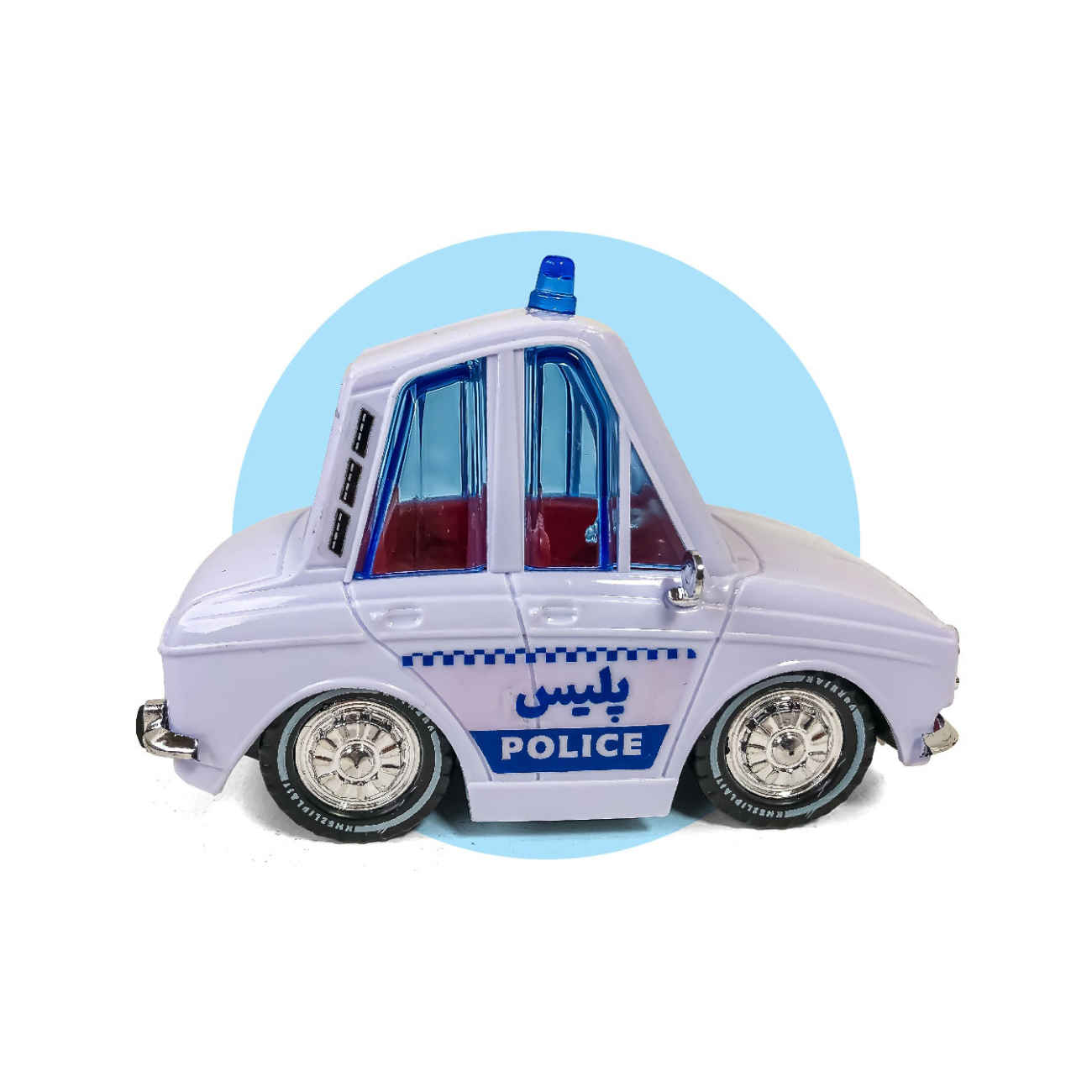 Modèle de voiture de police Paykan Vorojeck nostalgie – Parfait pour les collections, en blanc