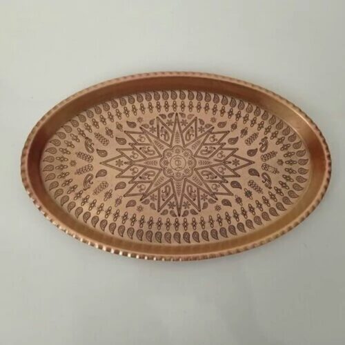Oval Shaped Copper Serving Tray - Stunning Blend of Heritage & Functionality