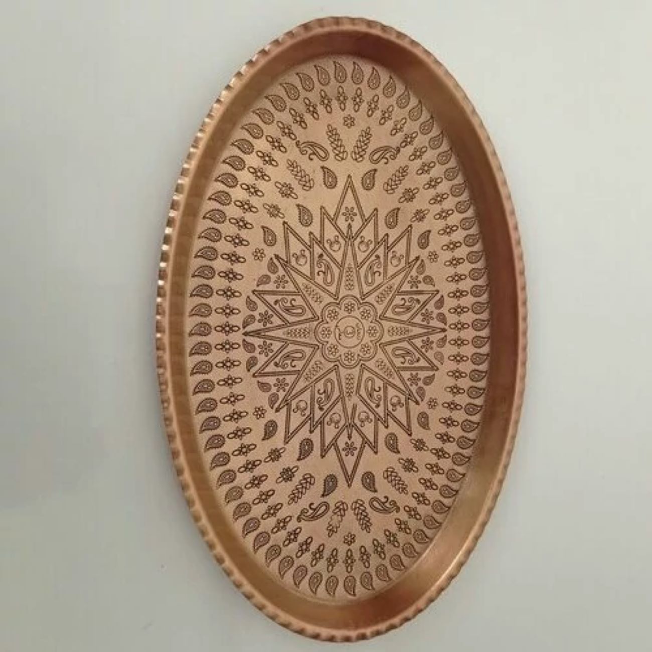 Oval Shaped Copper Serving Tray - Stunning Blend of Heritage & Functionality