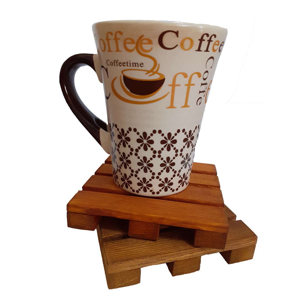 Sous-verre de palette pour boissons – Sous-verres en bois uniques pour tasses à café et à thé (lot de 6)