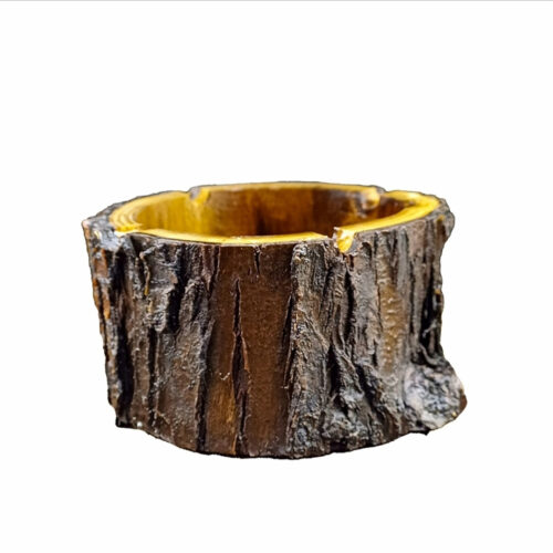 Resin Inlaid Wood Log Ashtray – Suitable for Indoor and Outdoor Use