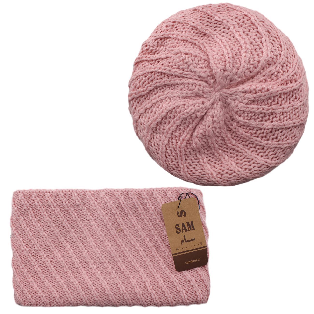 Ensemble écharpe circulaire et béret tricoté style français – Parfait pour la chaleur hivernale