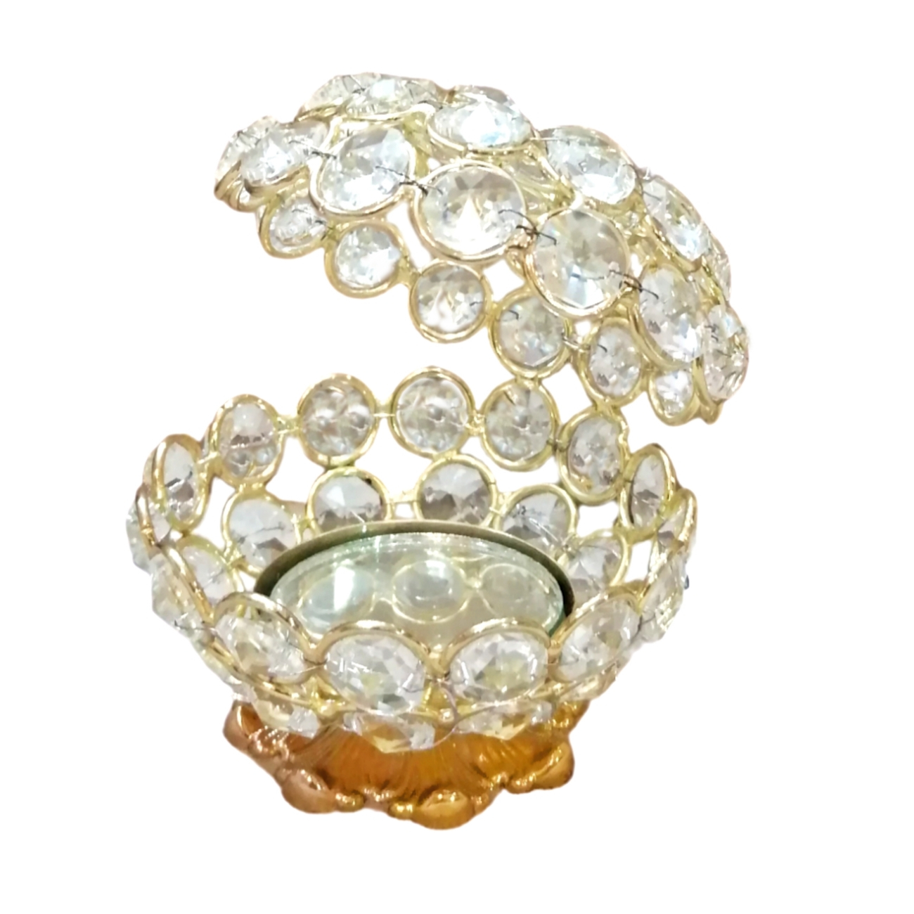 Porte-bijoux en forme de coquillage inspiré de la mer – Design cristal