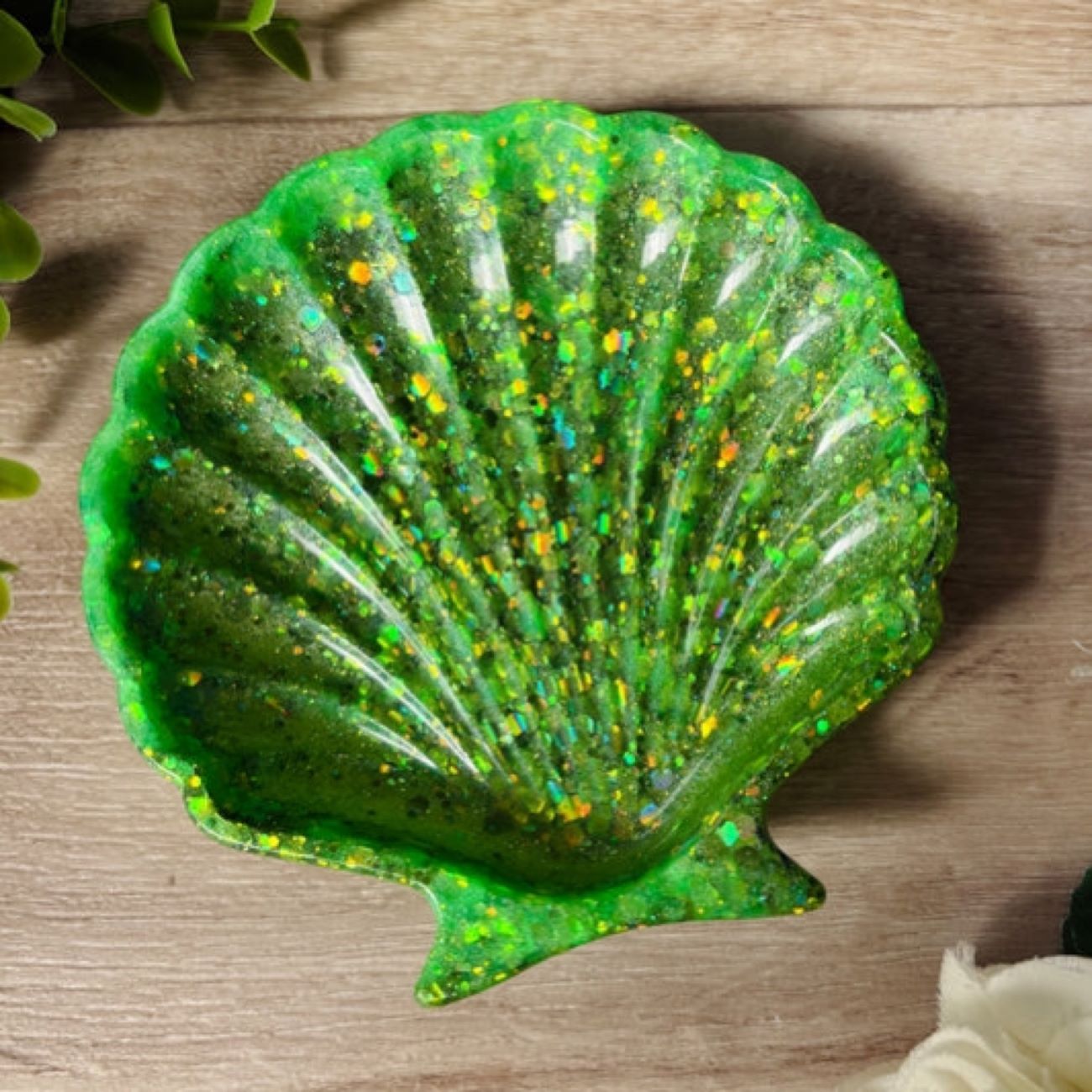 Support à bijoux en forme de coquillage en résine pour bagues et accessoires