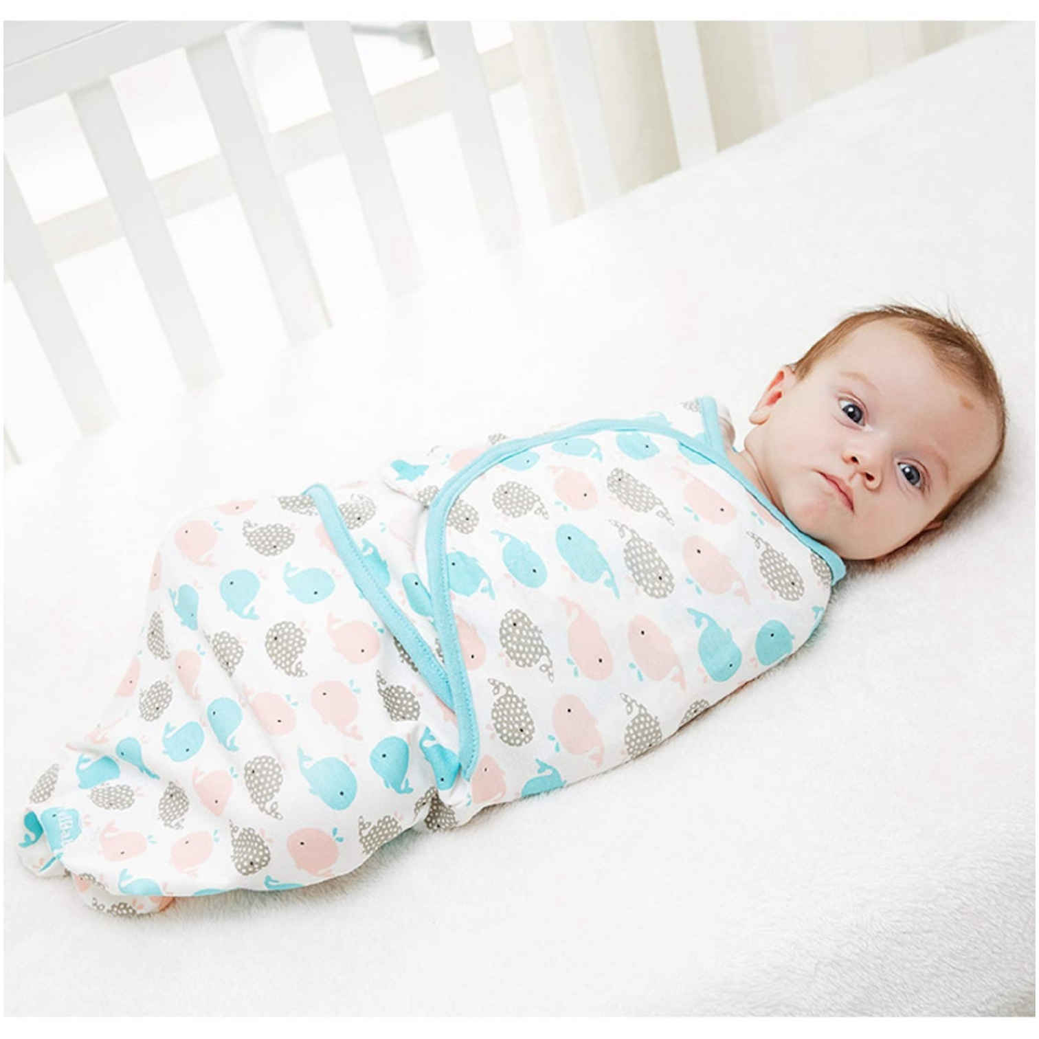 Swaddle pour différentes saisons – Meilleur choix pour confort et calme avec motif de baleine