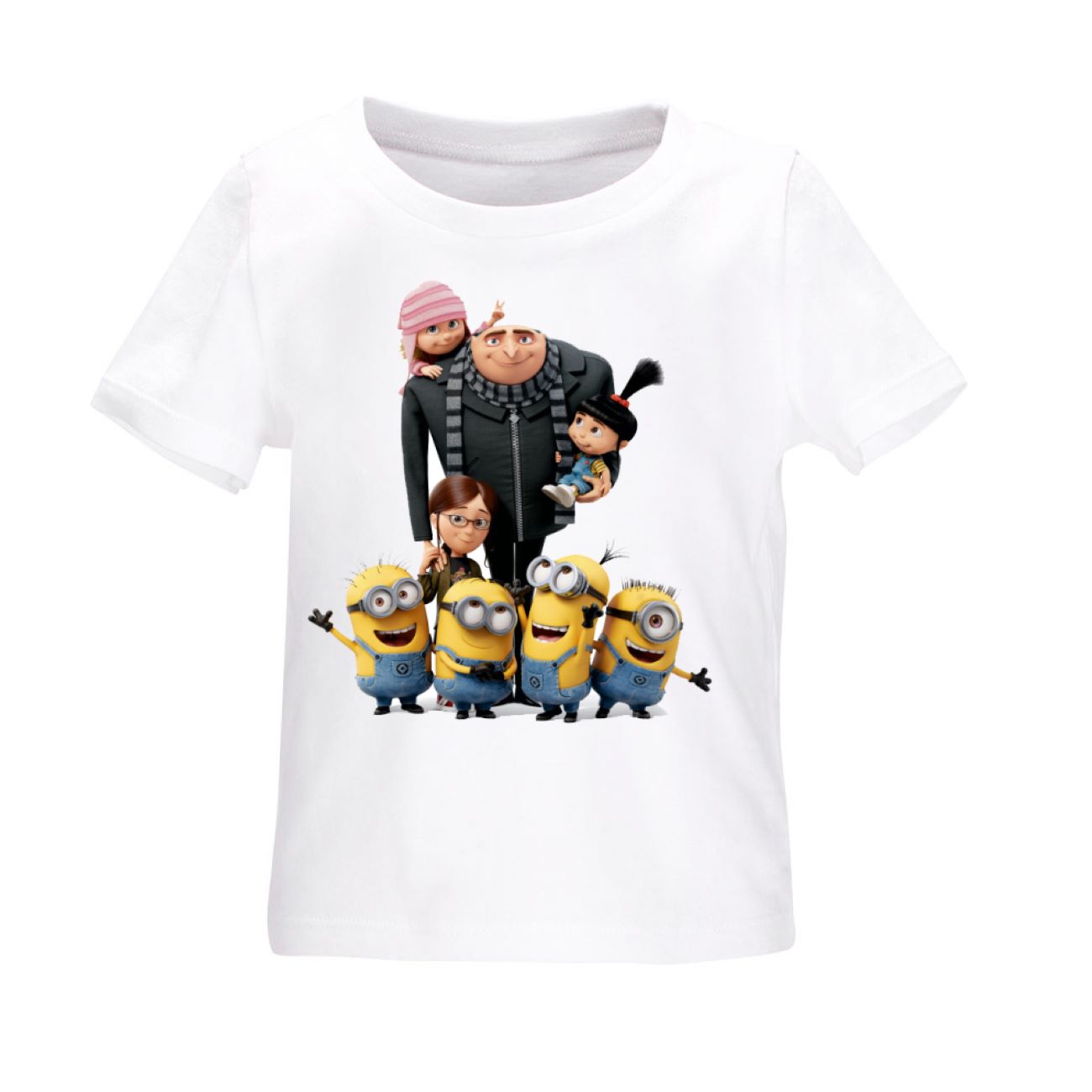 Ultra-Soft 100% Cotton Short Sleeve T-Shirt for Kids – Minion Family Design