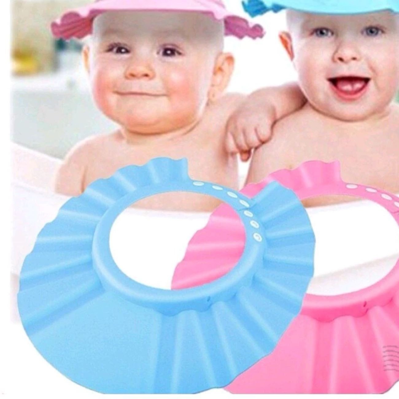 Chapeau de douche imperméable, protège les yeux et les oreilles pendant le shampooing et le bain