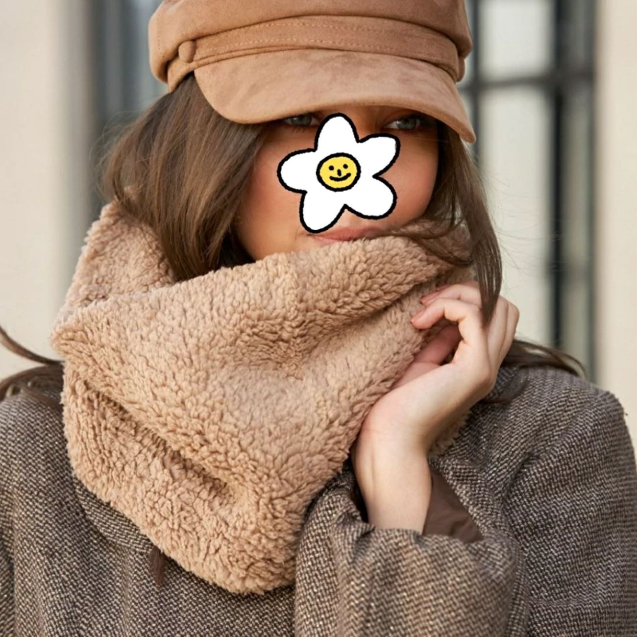 Écharpe col en tissu teddy – Douce et chaude pour les jours froids