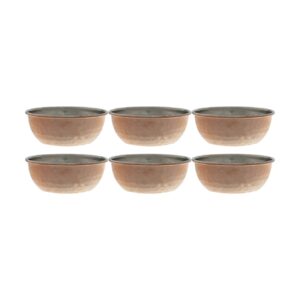 Ensemble de bols en cuivre faits main de Zanjan – Idéals pour servir des desserts et des noix, pack de 6