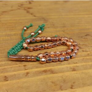 Misbaha Hexagonal en Cuivre à 33 Perles pour Dhikr et Méditation