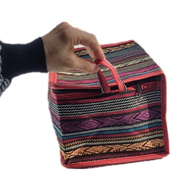 Boîte authentique en tissu Jajim pour rangement