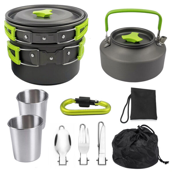 Ensemble de cuisson pour camping sur feu ouvert – Léger et durable