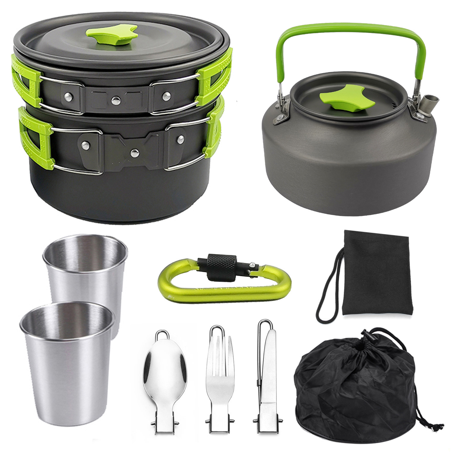 Ensemble de cuisson pour camping sur feu ouvert – Léger et durable