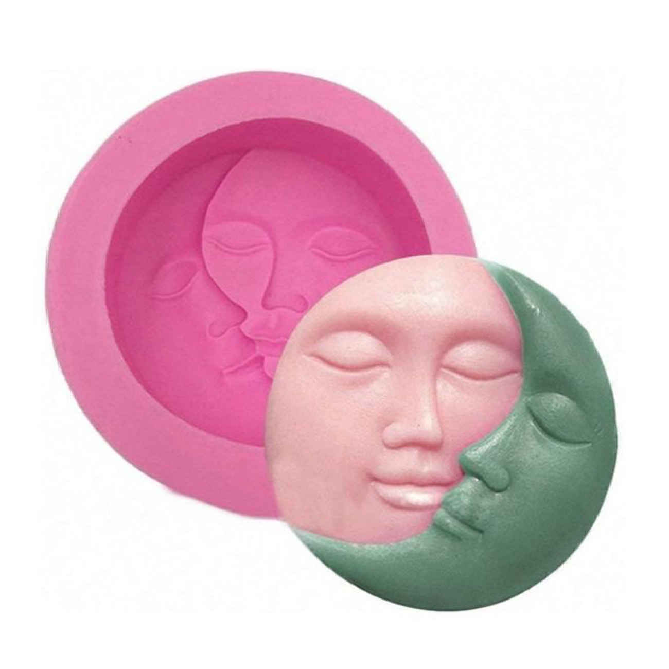 Moule à bougie avec motif lune et soleil – Pour fabrication professionnelle à la maison