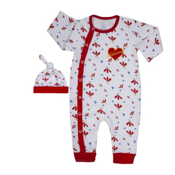 Combinaison Bébé Fleurie pour Filles avec Bonnet – Respirante, Stylée et Lavable en Machine