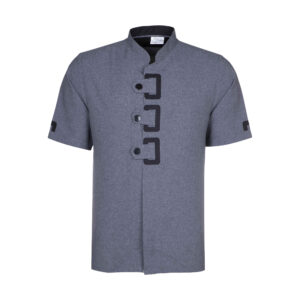 Uniforme de chef coupe moderne – élégant, fonctionnel & haute performance en gris