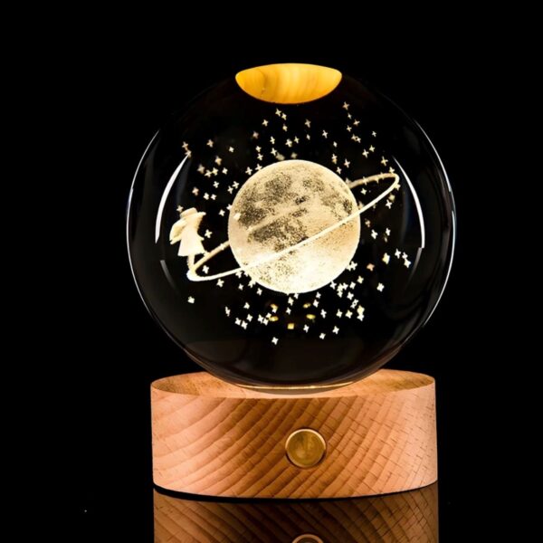 Lampe de Table Globe en Cristal, Modèle Lune et Fille