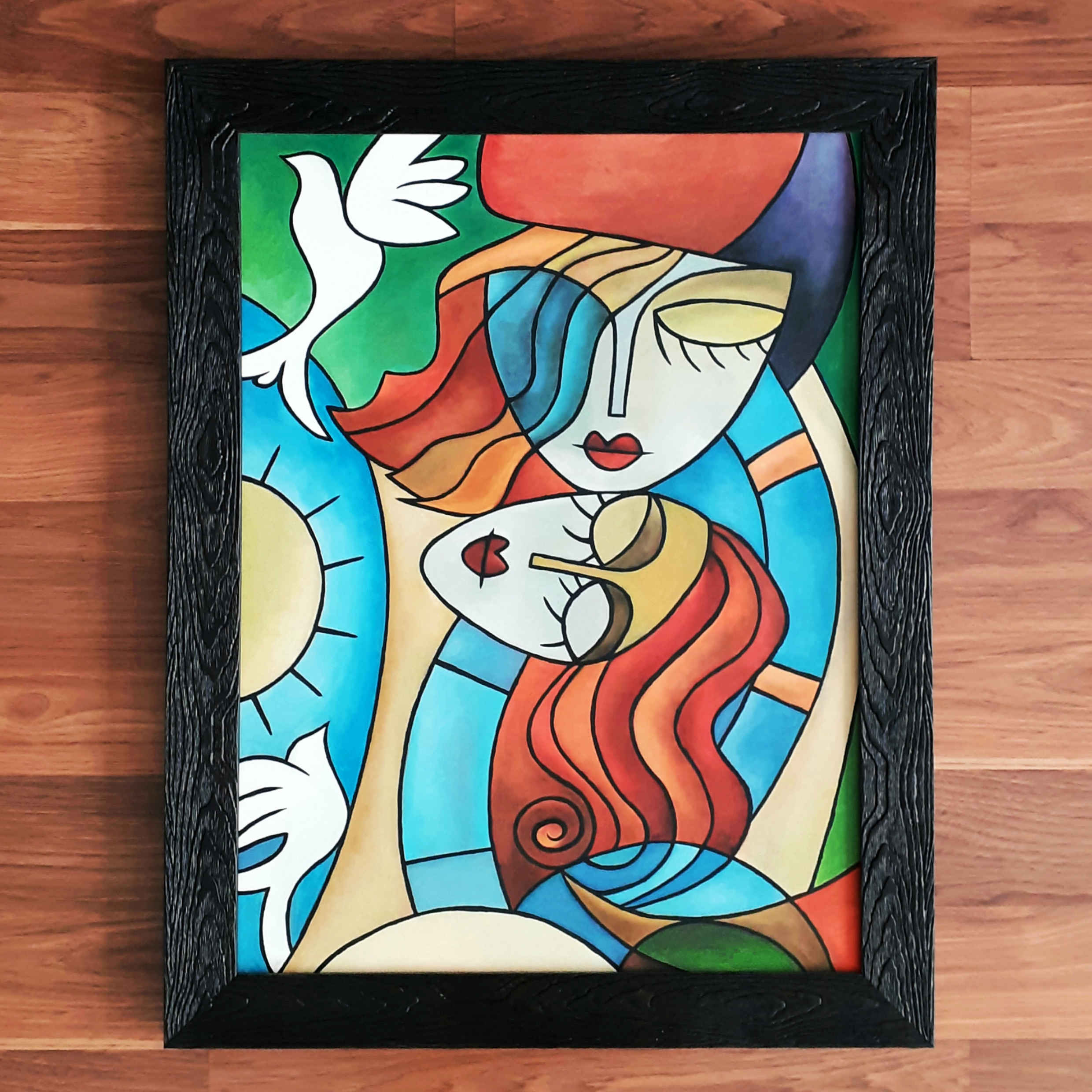 Peinture murale cubiste – Parfaite pour des designs minimalistes et modernes