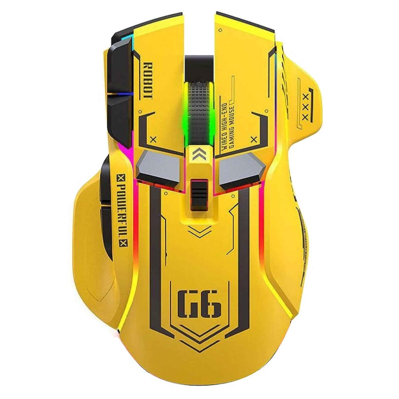 Souris de jeu double mode (sans fil & filaire), 10 boutons & interrupteur marche/arrêt
